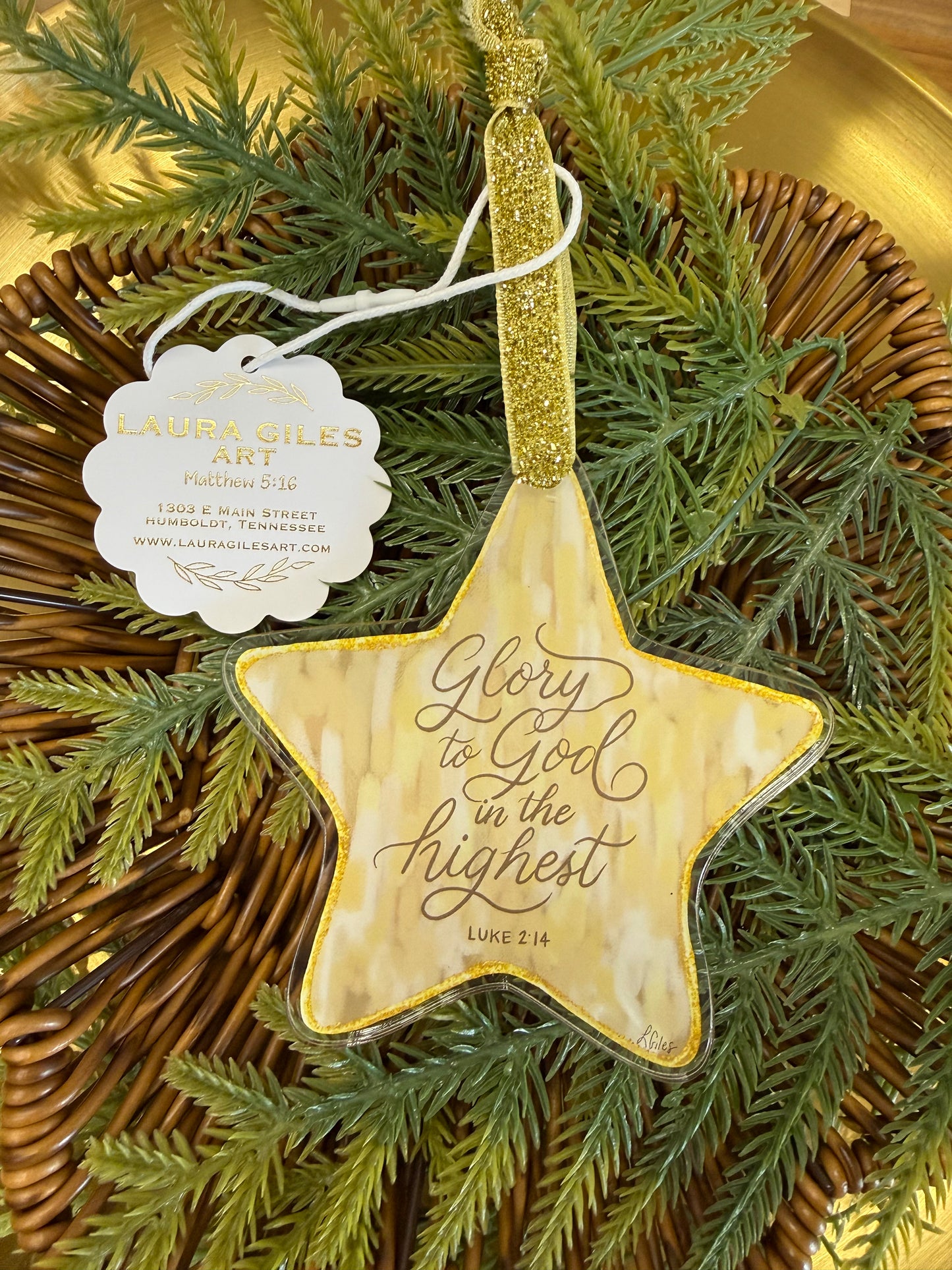 Glory to God in the highest. Luke 2:14 - acrylic ornament 4"