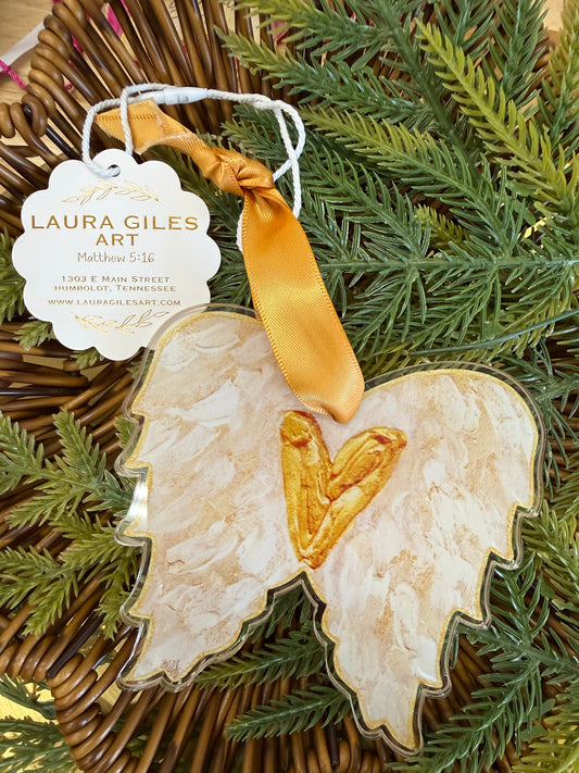 Angel Wings - acrylic ornament 4"
