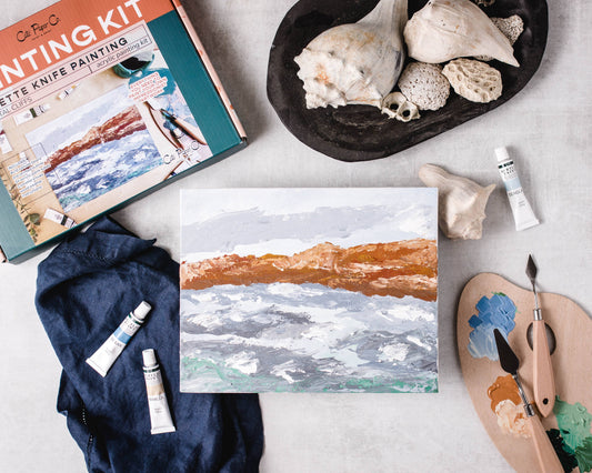 Cate Paper Co. - Coastal Cliffs palette knife painting kit