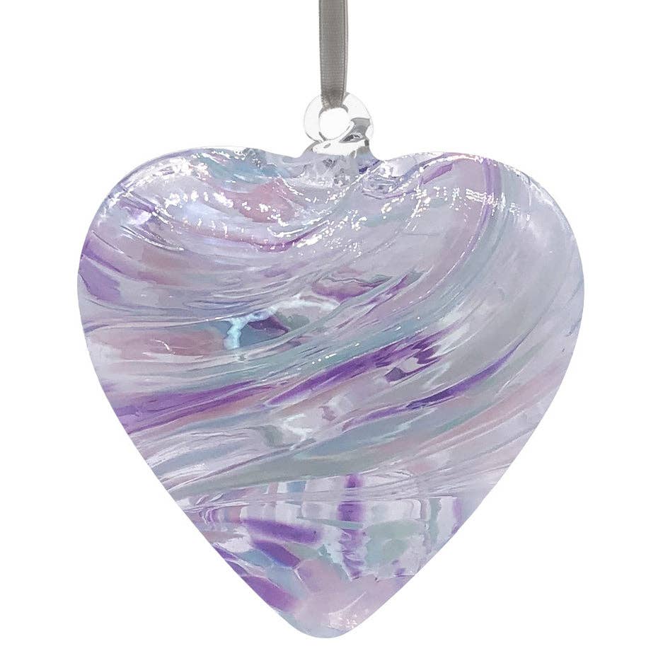 Sienna Glass - 8cm Friendship Hearts - Unlabelled: Blue & Pink