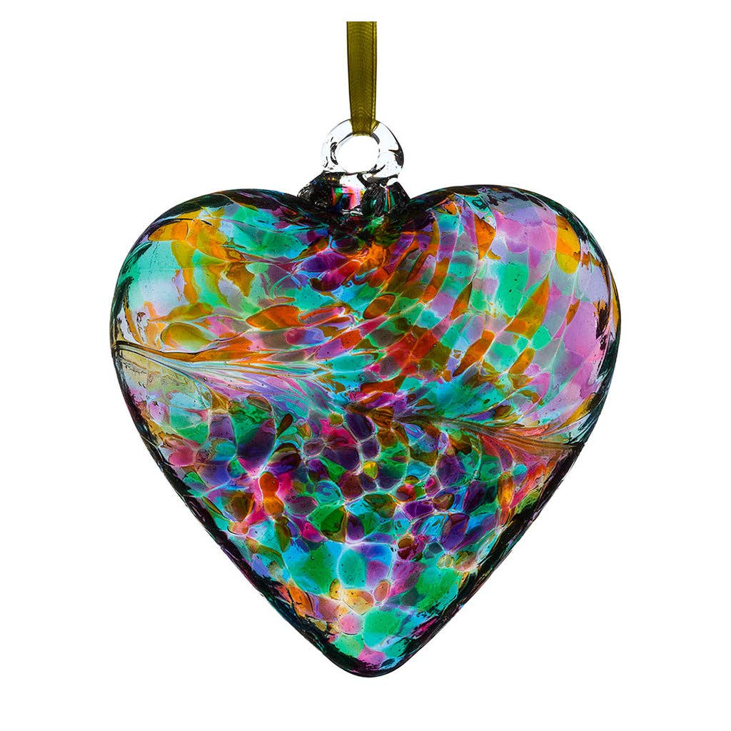 Sienna Glass - 8cm Friendship Hearts - Unlabelled: Blue & Pink