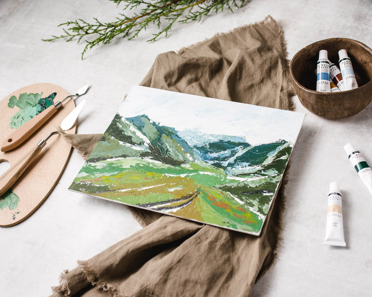 Cate Paper Co. - Mountain Valley palette knife painting kit