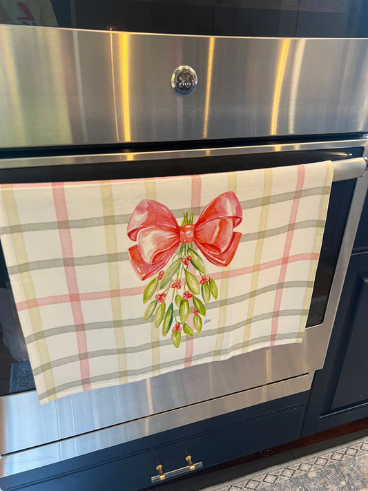 Mistletoe Bow Tea Towel