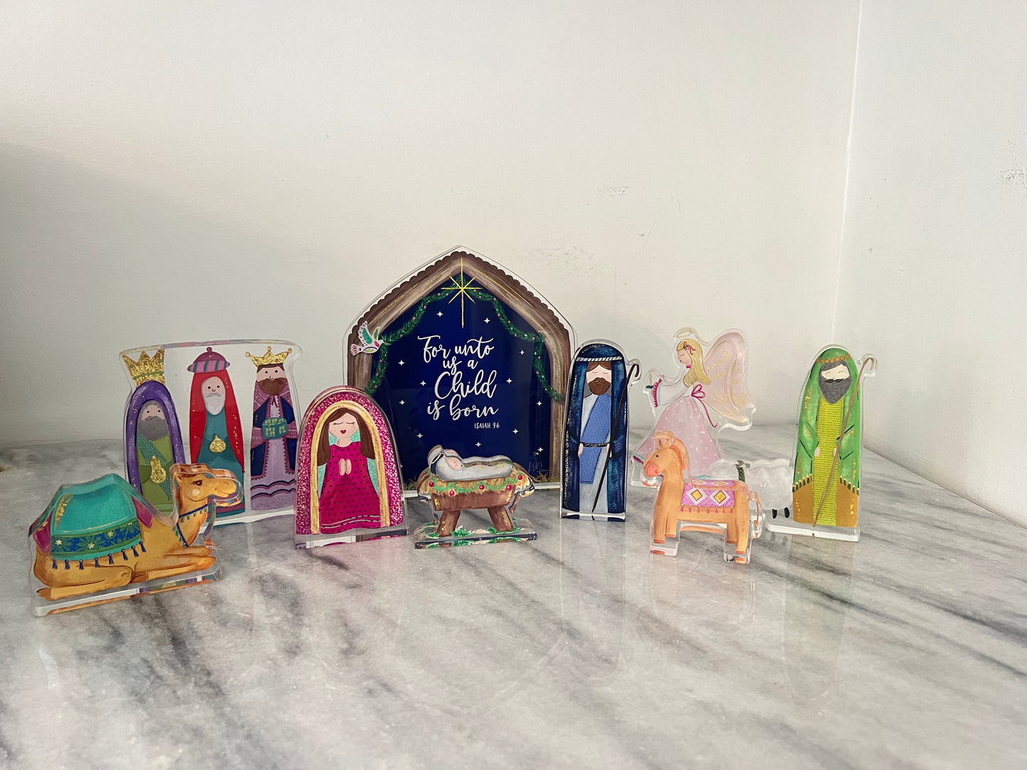 Wholesale NINE PIECE Acrylic Nativity Set