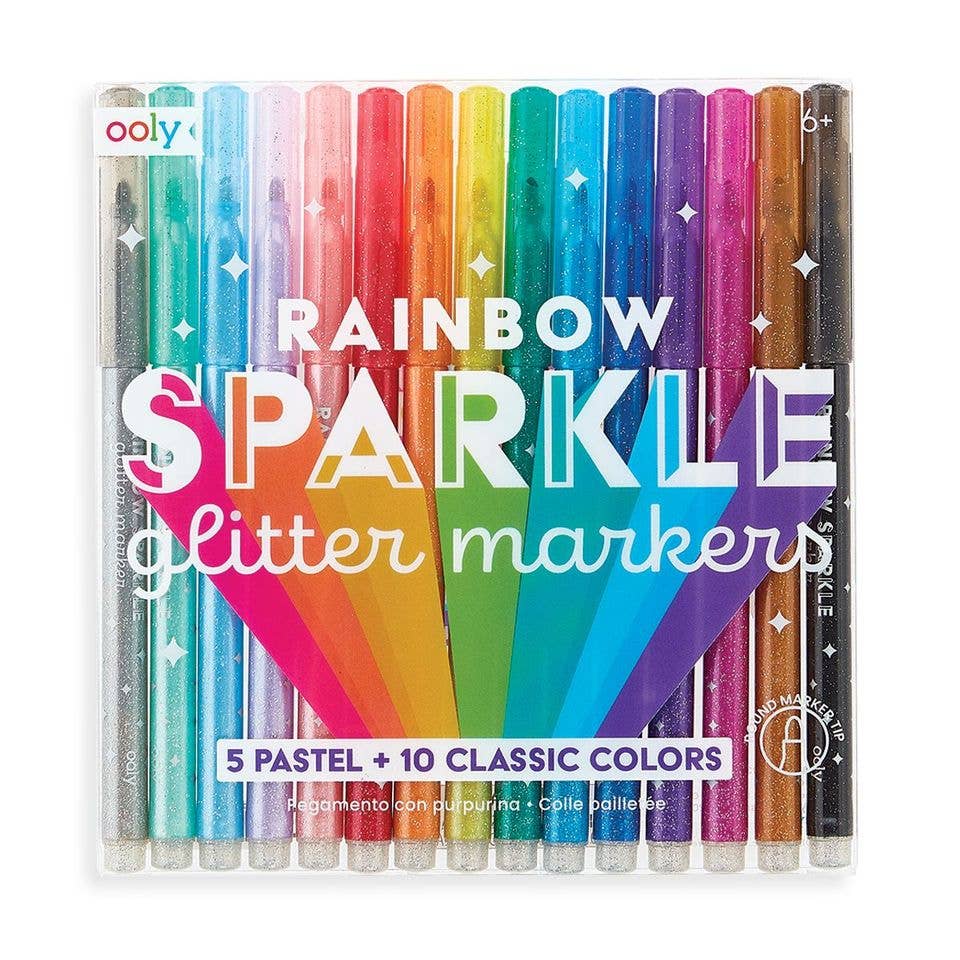 Rainbow Sparkle Glitter Markers