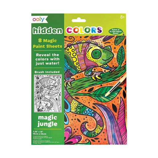OOLY - Hidden Colors Magic Paint Sheets (9 PC Set)- Magic Jungle